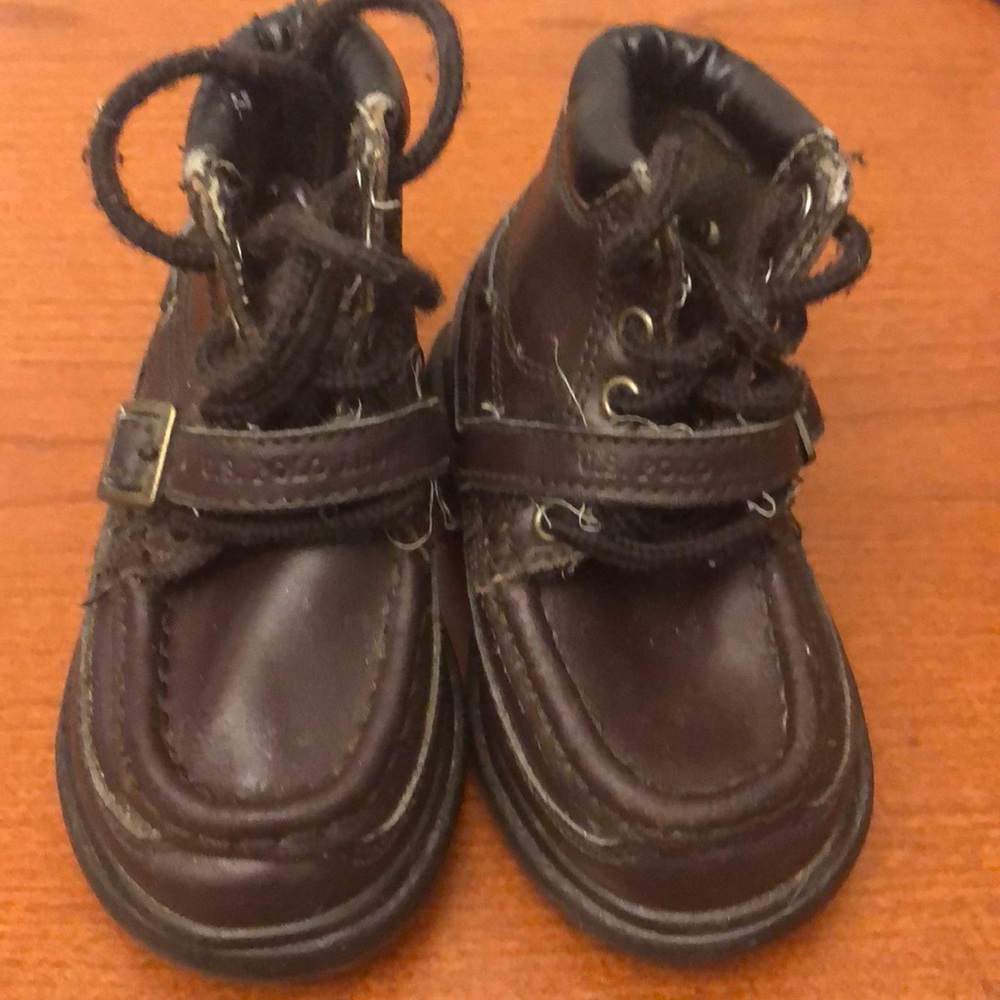 US Polo Assn. Brown Leather Boot Toddler 6